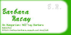 barbara matay business card